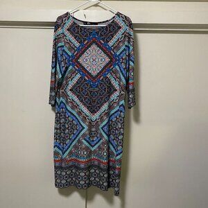 Be by Chetta B, 3/4 length sleeve, abstract design dress, size 16